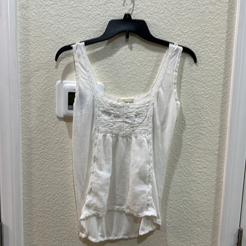 NWOT. Ralph Lauren Denim & Supply Cream-Colored Top/Lace Trim bought in Dublin.